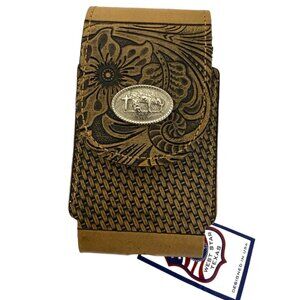 West Star Texas Horse Camel Color Leather Phone Belt Holster MSRP 48.99